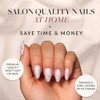Glamnetic Press On Nails & Brush On Nail Glue Bundle - Silent Night  Glossy Short Almond White Nails With 3D Silver Foil  15 Sizes - 30 Nail Kit With Glue  Reusable Salon-Quality Fake Nails