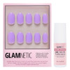Glamnetic Press On Nails & Brush On Nail Glue Bundle - Lilac  Opaque Light Pastel Purple Round Nails Reusable  12 Sizes - 30 Nail Kit With Glue