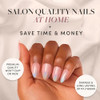 Glamnetic Press-On Nails - Winter Storm  Semi-Transparent Short Almond Nails  15 Sizes - 30 Nail Kit With Glue And Remover