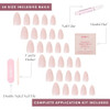 Glamnetic Press-On Nails Bundle - Ballet Pink & Bark Brown  Opaque Light Blush Pink Short Almond False Nails  Dark Brown Short Round Fake Nails  Reusable Salon-Quality Nail Kits