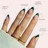 Glamnetic Press On Nails & Brush On Nail Glue Bundle - Chãƒæ’Ã‚¢Teau  Semi-Transparent Dark Green French Tip Short Almond False Nails Reusable  15 Sizes - 30 Nail Kit With Glue
