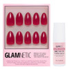 Glamnetic Press On Nails & Brush On Nail Glue Bundle - Classic Red  Opaque Timeless Red Short Almond Short False Nails Reusable  15 Sizes - 30 Nail Kit With Glue