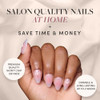 Glamnetic Press-On Nails - Lovers Knot  Super Strong Brush On Nail Glue & Press-On Nail Remover  Short Almond Nude Fake Nails With Bow Accents  15 Sizes - 30 Nail Kit With Glue And Remover