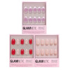 Glamnetic Press-On Nails Bundle - Red Blossom Goal Digger & Fairy Dust  Oval Fake Nails With Floral Accents  Almond Black French Tip False Nails  Glazed Short Almond False Nails