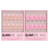 Glamnetic Press-On Nails Bundle - La Perle & Think Pink  Squoval White Nails With French Tips  Light Pastel Pink Short Oval Fake Nails  Reusable Salon-Quality Nail Kits