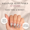 Glamnetic Press-On Nails Bundle - Stardust & Fairy Dust  Short Oval Glossy Light Yellow Fake Nails  Short Oval Beige-Pink False Nails With A Metallic Finish  Reusable Salon-Quality Nail Kits