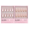 Glamnetic Press-On Nails Bundle - The Vow & Goal Digger  Short Almond Nude Fake Nails With A Glossy Velvet Finish  Natural Short Round False Nails With Gold Foil  Reusable Salon-Quality Nail Kits