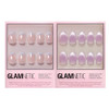 Glamnetic Press-On Nails Bundle - Into Blue & Fairy Dust  Glazed Short Oval Fake Nails With Periwinkle French Tips  Short Oval Beige-Pink False Nails With A Metallic Finish  Reusable Salon-Quality