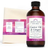 Heritage Store Castor Oil & Ginger And Wool Flannel - Castor Oil Pack Wrap Bundle - Wellness Heat Compress With Cold Pressed Organic Castor Oil And Ginger Root Oil 60-Day  8Oz / 12 X 17 In