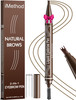 Imethod Microblading Eyebrow Pen - Eyebrow Pencil 2-In-1 Dual-Ended Eye Brow Pencils For Women With 3-Fork-Tip And Spoolie Brush Create Natural Hair-Like Defined Brows Last All-Day Black