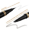 Lavone 2-In-1 Dual-Ended Waterproof Eyebrow Pencil 4 Tip Microblading Pen & Ultra-Precise Brow Pencil Dual-Ended Eyebrow Brush - Medium Brown