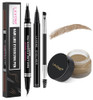 Lavone Hair-Like Eyebrow Pen Makeup Kit Eyebrow Pencils For Women With Waterproof Microblading Eyebrow Pencil Eyebrow Pomade Eyeliner And Eyebrow Brush Create Full Natural Brows Dark Brown