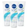 Nivea Soft Refreshingly Soft Moisturizing Cream For Face Body And Hands Lightweight Non-Greasy 48-Hour Body Moisturizer With Jojoba Oil And Vitamin E 6.8 Oz Jar Pack Of 3