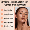 O'Cheal Lip Gloss For Women Hydrating Tinted Lip Balm Natural Glossy Sheer Lip Stain Lightweight Plumping Non Sticky Long-Lasting Anti-Wrinkle Lip Butter Cruelty- & Vegan (Purple)