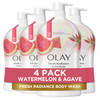 Olay Body Wash For Women Fresh Radiance Refreshing & Reing Made With Plant Based Bodyworks Cleansers B3 Botanical Complex For All Skin Types Strawberry & Mint Scent 22 Fl Oz (Pack Of 4)