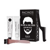 Pacinos Hair & Beard Color Kit (Black) - Hair Color For Men Eliminates Grays In 5 Minutes Easy To Apply Brush-In Formula Enhances Appearance Of Hair For Moustache & Beard