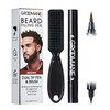 Red By Kiss Groomane Beard Filling Pen Comb Dual Tip Brush Beard Enhancer For Natural Coverage Waterproof & Smudge-Proof Beard Pencil Easy Fill-In For Patches & Fuller Look (Black)
