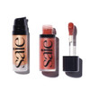 Saie Mini Glowy Super Gel Lightweight Llluminator & Makeup Primer - Sunglow (0.5 Oz) + Dew Blush - Lightweight Liquid Blush With A Blendable + Buildable Cream Finish - Spicy (.40 Oz)