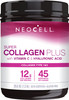 NeoCell Super Collagen Plus with Vitamin C and Hyaluronic Acid, Collagen Type 1 and 3, 20.6 Oz