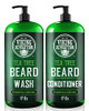 Viking Revolution Tea Tree Oil Beard Wash And Beard Conditioner For Men - Natural Beard Softener Set With Argan Oil Vitamin E And Ginseng - Beard Shampoo And Conditioner Set (17 Oz)