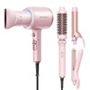 Wavytalk Blown Away Onic Hair Dryer Pink And Multi Curl 3 In 1 Curling Wand Set With Thermal Brush