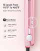 Wavytalk Salon Flat Iron Hair Straightener Negative Ion Function With Titanium Plates Get Shinier & Smoother Hair 15 Adjustable Temp Dual Voltage & 60 Mins Auto Shut Off (Rose Gold)