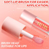 Bangfeng Big Brush Head Lip Glow Oil Plumping Tint Tinted Lip Balm Transparent Lip Care Moisturizing Non-Sticky Fresh Shiny Texture Lip Oil - Strawberry (Pink)