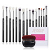 Jessup Eye Makeup Brush Set 15Pcs Natural Synthetic Eyeshadow Brushes T177 With Foundation Brush Sf001
