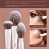 Jessup Make Up Brushes 4Pcs Face Pearl White T344 Bundled With Face Kabuki Makeup Brushes Set T517
