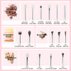 Jessup Small Eye Makeup Brush Set Professional 15Pcs T237 Bundled With Face Kabuki Makeup Brushes Set T517