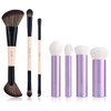 Jessup Travel Makeup Brushes Set 3Pcs Double Sided T507 Bundled With Face Kabuki Makeup Brushes Set T517