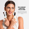Jessup Makeup Brushes 2Pcs Double Sided Foundation Brush Contour Brush Dual Ended Eye Blending Brush Multi-Functional Cosmetic Brush Bright Cyan T502