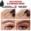 Krmspe Liquid Eyebrow Brush Drop Shape Angled Liquid Microblading Eyebrow Pen Brow-Fection Angled Brush & Dip-Chocolate Brush Hair-Like Strokes Natural Shaping Outlining Filling Brow (05Espresso)