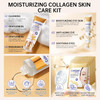 Mopayzer Collagen Skin Care Set Anti Aging Skincare Set For Reduce Wrinkles Shrink Pores Smooth Fine Lines Hydrating 4 Pcs Travel Skincare Kits For Women With Cleanser Serum Cream Eye Cream.