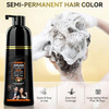Novobey Black Hair Dye Shampoo 3 In 1 Instant Black Hair Dye For Women & Men Gray Hair Coverage And Herbal Ingredients Hair Color Shampoo 420Ml (Black)