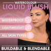Daniel Sandler Watercolor Liquid Blush — Buildable Blendable & Long-Lasting Liquid Blush for Cheeks Lips & Eyes — Lightweight & Water Resistant — For All Skin Types — Crush