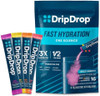 Dripdrop Hydration Packets Juicy Variety Pack Single Serve Electrolytes Powder Drink Mix Grape Fruit Punch Strawberry Lemonade Cherry Nongmo Gluten Vegan 16 Sticks