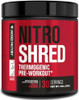 Jacked Factory Nitrosurge Shred Pre Workout Supplement Energy Booster Instant Strength Gains Sharp Focus Powerful Pumps Nitric Oxide Booster & Preworkout Powder 30Sv Fruit Punch