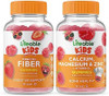 Lifeable Prebiotic Fiber Kids + Calcium Magnesium & Zinc Kids Gummies Bundle Great Tasting Vitamin Supplement Gluten Gmo Chewable Gummy