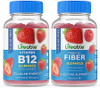 Lifeable Sugar Vitamin B12 + Prebiotic Fiber Gummies Bundle Great Tasting Vitamin Supplement Gluten Gmo Chewable Gummy