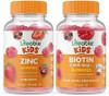 Lifeable Zinc Kids + Biotin Kids Gummies Bundle Great Tasting Vitamin Supplement Gluten Gmo Chewable Gummy