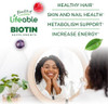 Lifeable Sugar Biotin Gummies 5000Mcg Vitamin B7 Great Tasting Biotin Supplement For Hair Growth Skin And Nail Health Hair Supplement For Women Men Adults 90 Gummies