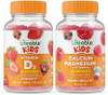 Lifeable Vitamin D Kids + Calcium Magnesium Kids Gummies Bundle Great Tasting Vitamin Supplement Gluten Gmo Chewable Gummy