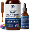 Lukaree Nac Supplement 600Mg W/Milk Thistle Liposomal Nac Nacetyllcysteine Liquid Drops W/Selenium For Liver & Lung Healthantioxidants Brain Wellness & Immune Support Ultraconcentrated 2Oz