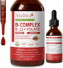 Mulittea Methylated B Complex 5000 Mcg Methylcobalamin B12 & 1000 Mcg 5Mthf Folate Vitamin B Complex Liquid Drops With B3 B6 Beetroot Hawthorn Energy Focus Heart & Brain Sugar 2 Fl Oz