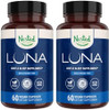 Nested Naturals Luna Sleep Supplement Melatonin Nonhabit Forming Herbal Sleep Supplement Adult Bedtime Support Help Sleeping W/Chamomile Valerian Ltheanine 60 Vegan Capsules
