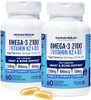 Oceanblue Professional Omega3 2100 With Vitamin K2 And Vitamin D360 Count 2 Pack Triple Strength Burpless Fish Oil Supplement With Epa Dha & Dpa Wild Caught Orange Flavor 60 Servings