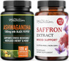 Smnutrition Saffron Supplement & Ashwagandha With Black Pepper Herbal Adaptogen Bundle With Saffron Extract (90 Servings) And Ashwagandha Capsules (60 Servings)