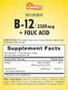 Sundance Fast Dissolve Vitamin B12 With Folic Acid 2500Mcg 60 Count Natural Berry Flavor Vegetarian Nongmo And Gluten Supplement