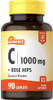 Sundance Vitamin C 1000Mg With Rose Hips 90 Vegetarian Caplets Essential Vitamin Vegetarian Nongmo And Gluten Supplement